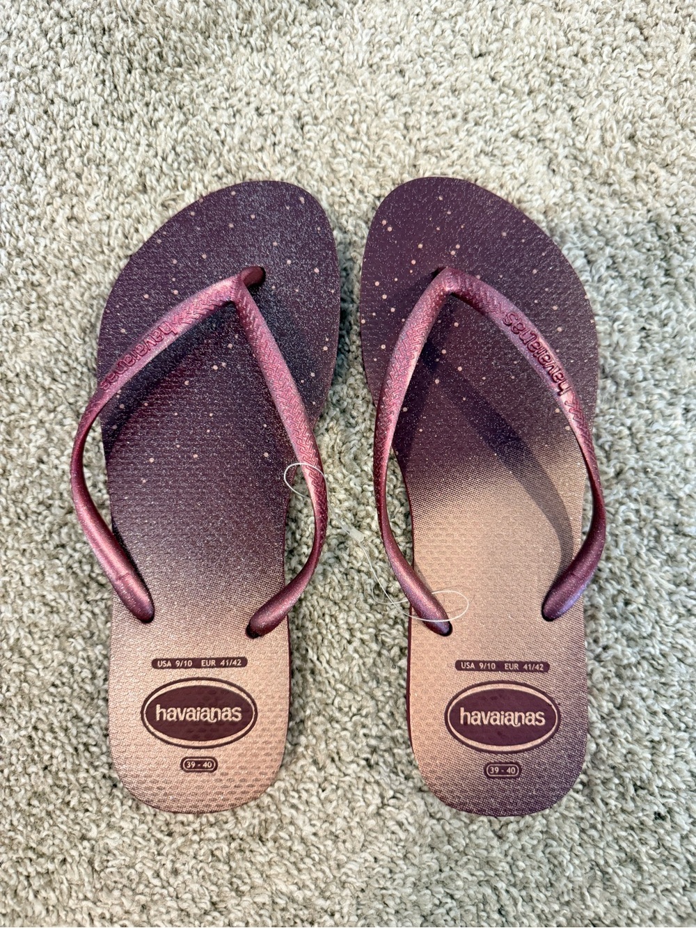 Havaianas Metallic Plum Ombre Flip Flops